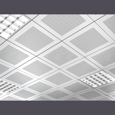 金属の天井の設計ISO9001正方形のアルミニウム位置は0.7mmをタイルを張る