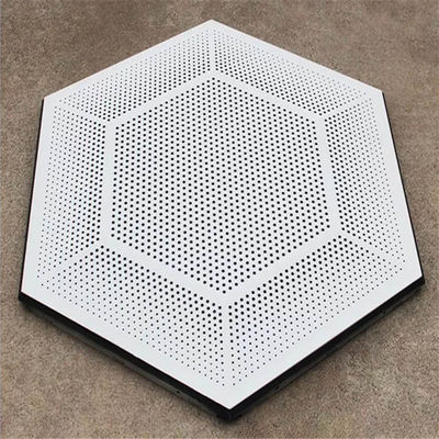 462x462x462x462x462x462 パンチングアルミニウム金属天井 六角形天井タイル 白色