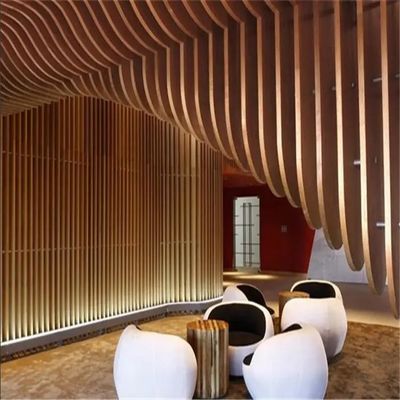 突き出されたアルミニウム バッフルの金属の建物の正面の壁のカーテンによってカスタマイズされるパターン